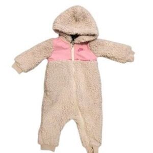 Nike Baby Hooded Sherpa Romper Size 3 Month